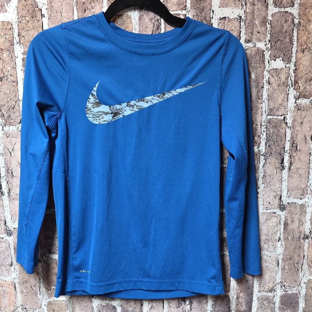 Nike Boys Lot Long Sleeve Shirt Kids Blue Red Dri-Fit Lot